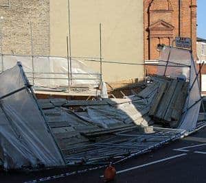 Scaffold collapse in Fulham UK