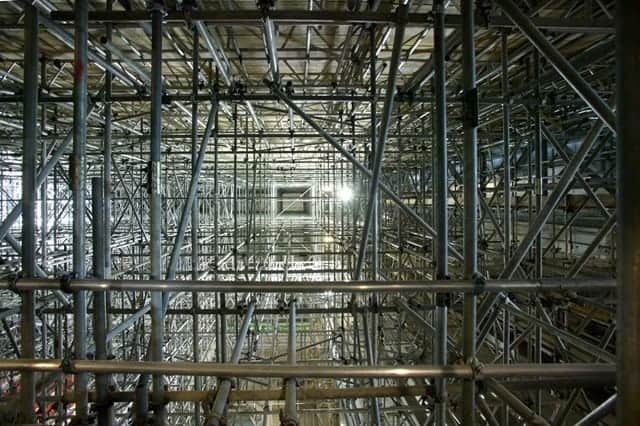 BAM erects huge scaffolding birdcage inside Bluewater