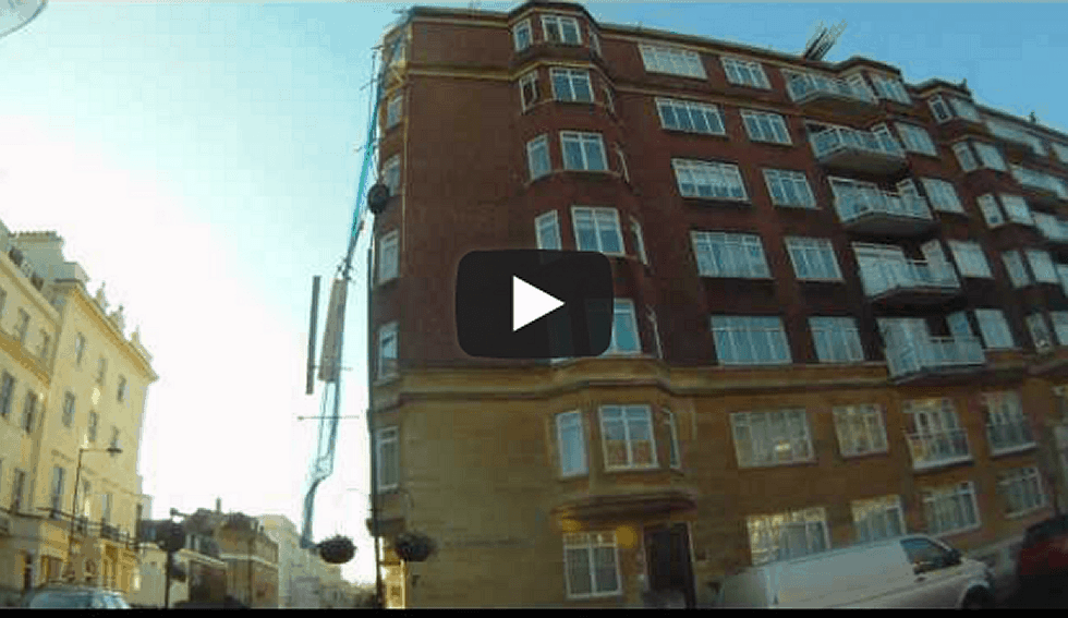 Scaffolding collapse caught on video in West London