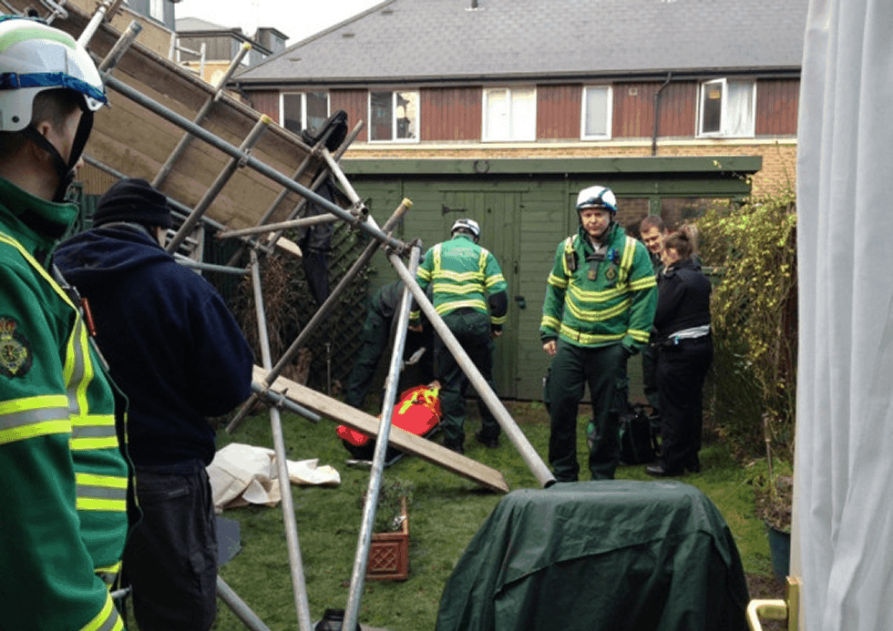 Builder impaled by scaffold tube after scaffolding collapses in London