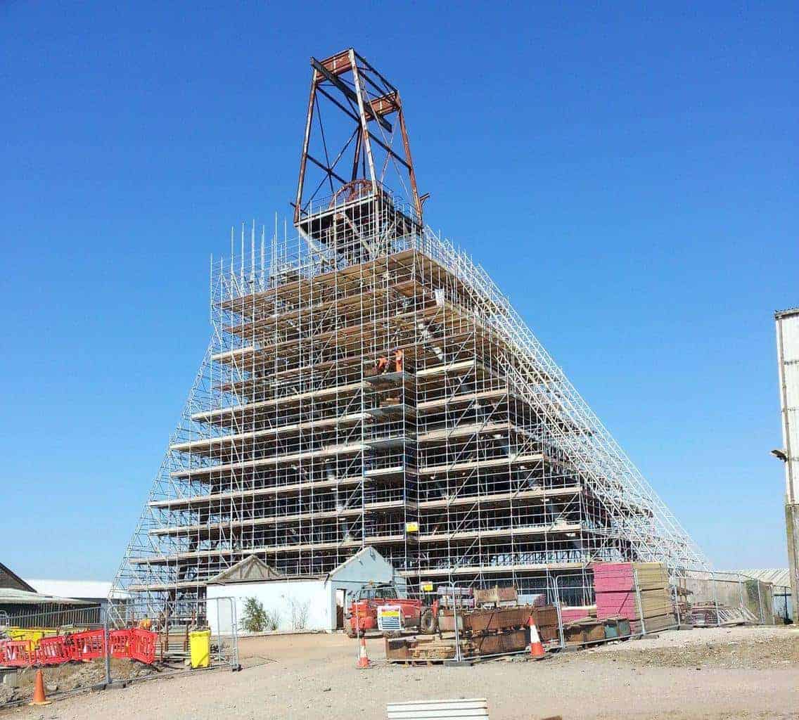 Scaffolding pyramid job is well underway for Chris Sedgeman Scaffolding Ltd