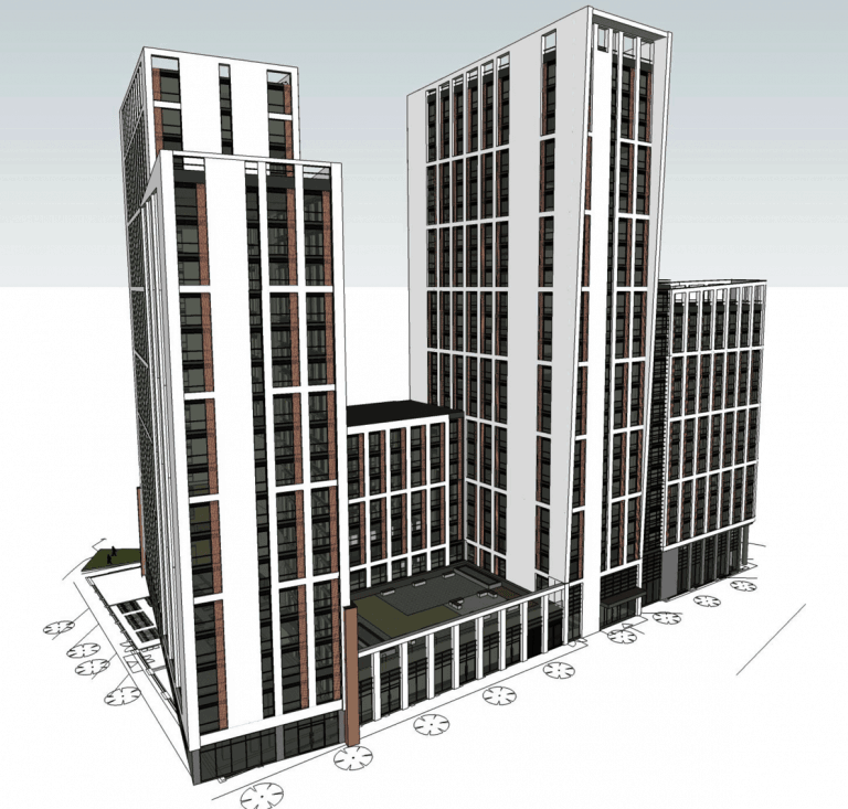 Godiva Access & Scaffold bags scaffold contact on new student accommodation complex
