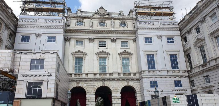 Scaffold wrap on Somerset House London