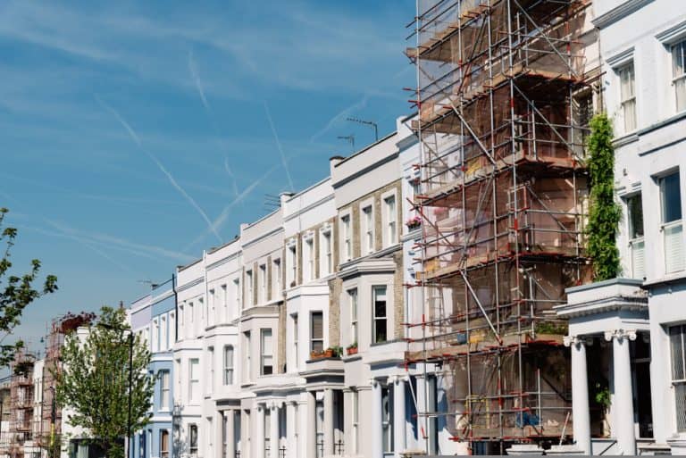 scaffolding on home