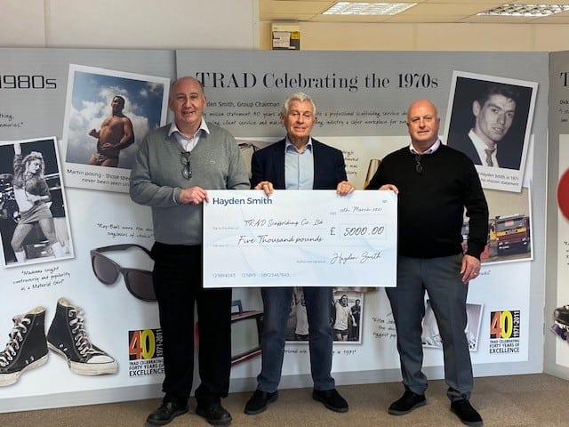 Former chairman donates £5,000 to TRAD Group’s 50K for 50 years charity fund