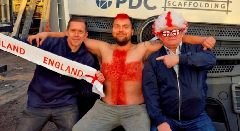 Scaffolder football fan shaves chest and back for World Cup