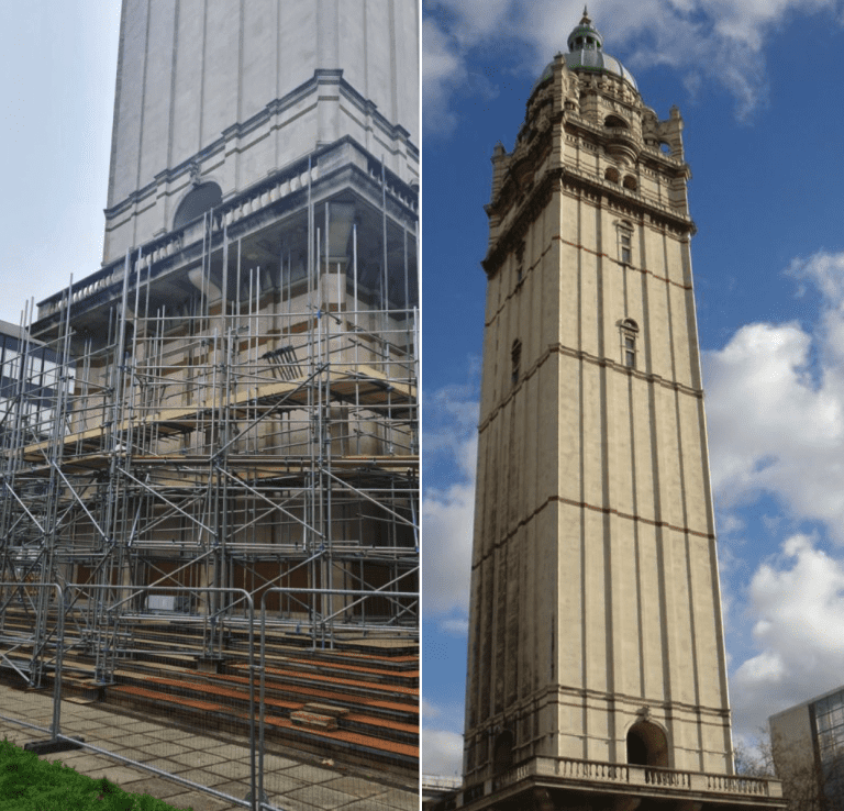 JDC start scaffolding works on Queens Tower