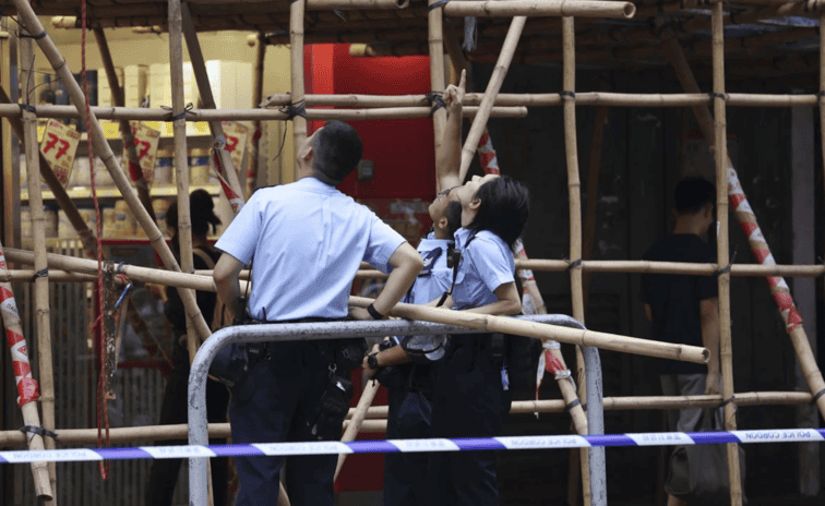 Scaffolding Worker Falls to Death at Hong Kong Factory Building