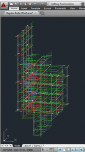 3D Wireframe Model Exported from Scaffold Designer