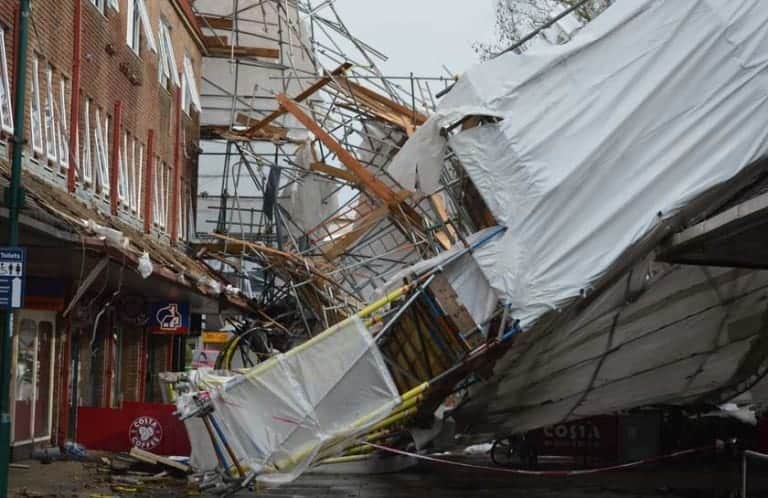 Storm Katie Causes Scaffolding Mayhem