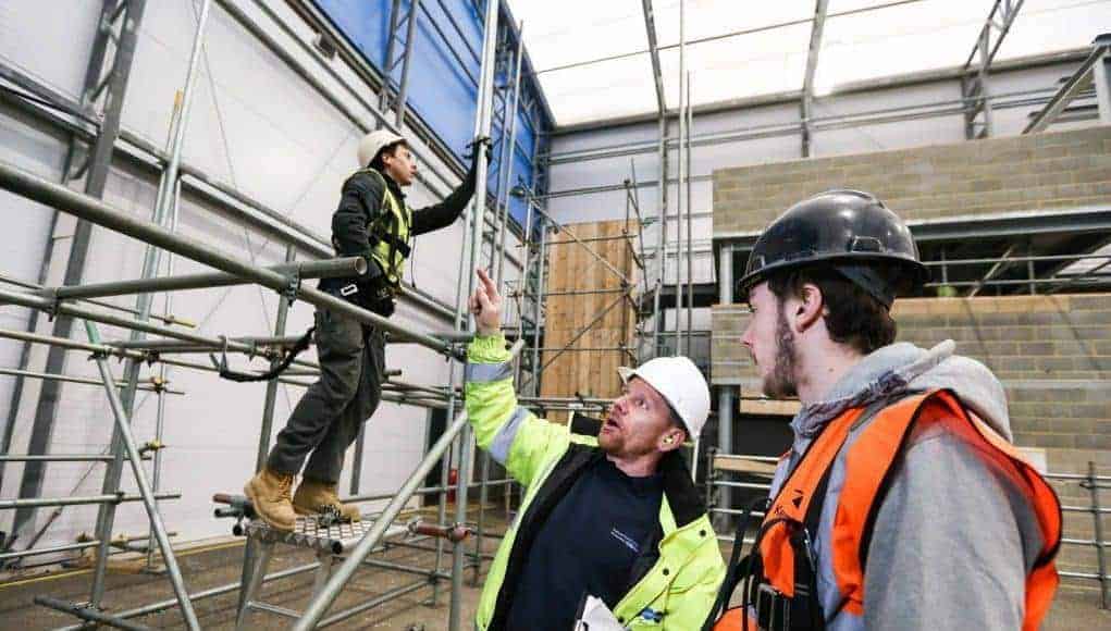 Image shows scaffolding training