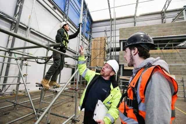 Image shows scaffolding training