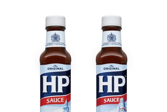 HP Sauce old and new showing Big Ben / Houses of Parliament