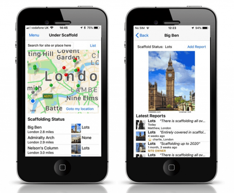 Underscaffold App building a bridge to tourists