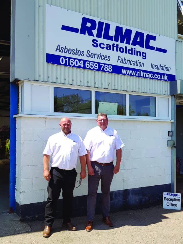 Kevin Mee Contracts Manager and Paul Wallis Director outside the new Rilmac Depot in Northampton.