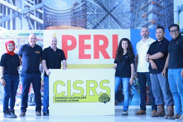 Image shows the CISRS Overseas Scaffolder Training Scheme in Malaysia