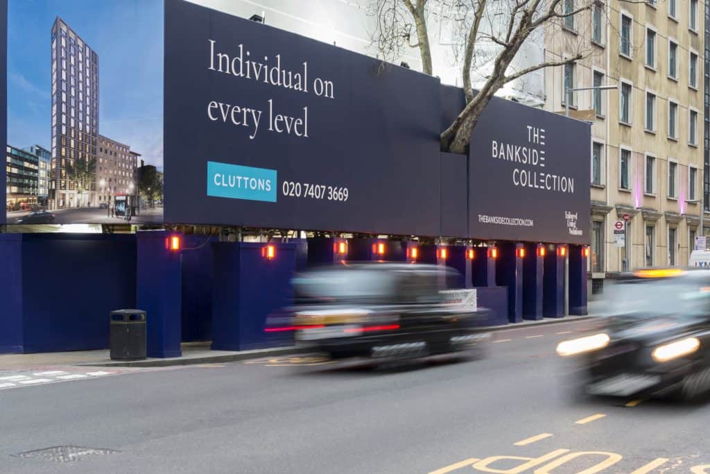 Image showing a building wrap by Lavastar on a busy London Street