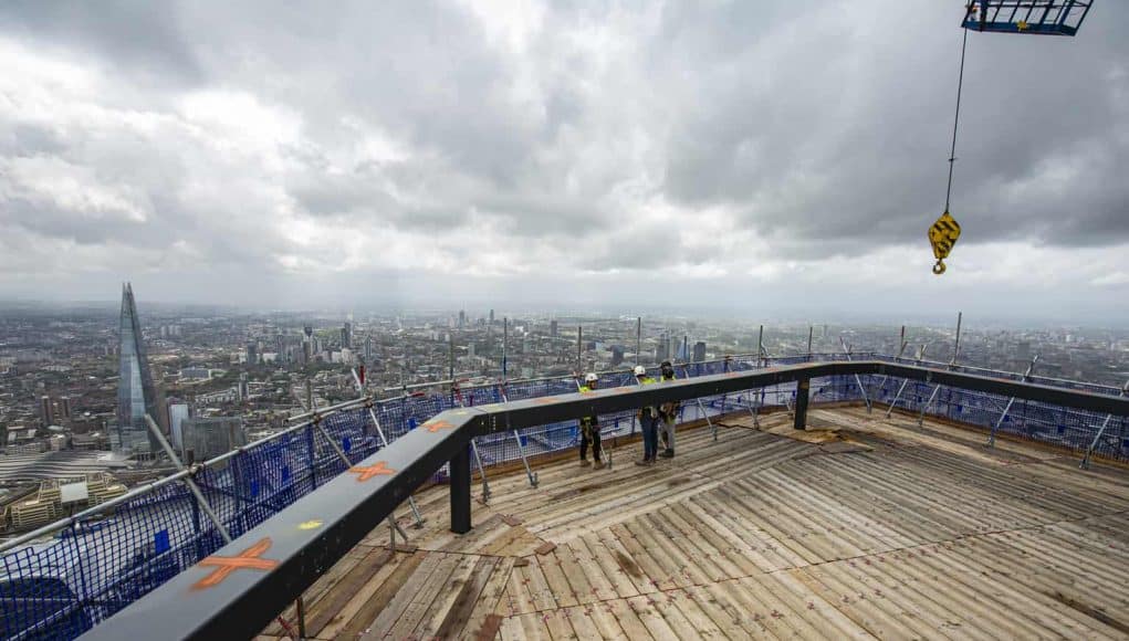 Image shows highest scaffolding in Europe