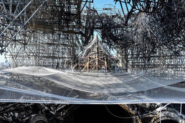 Notre Dame still at risk from tons of fire-damaged scaffolding