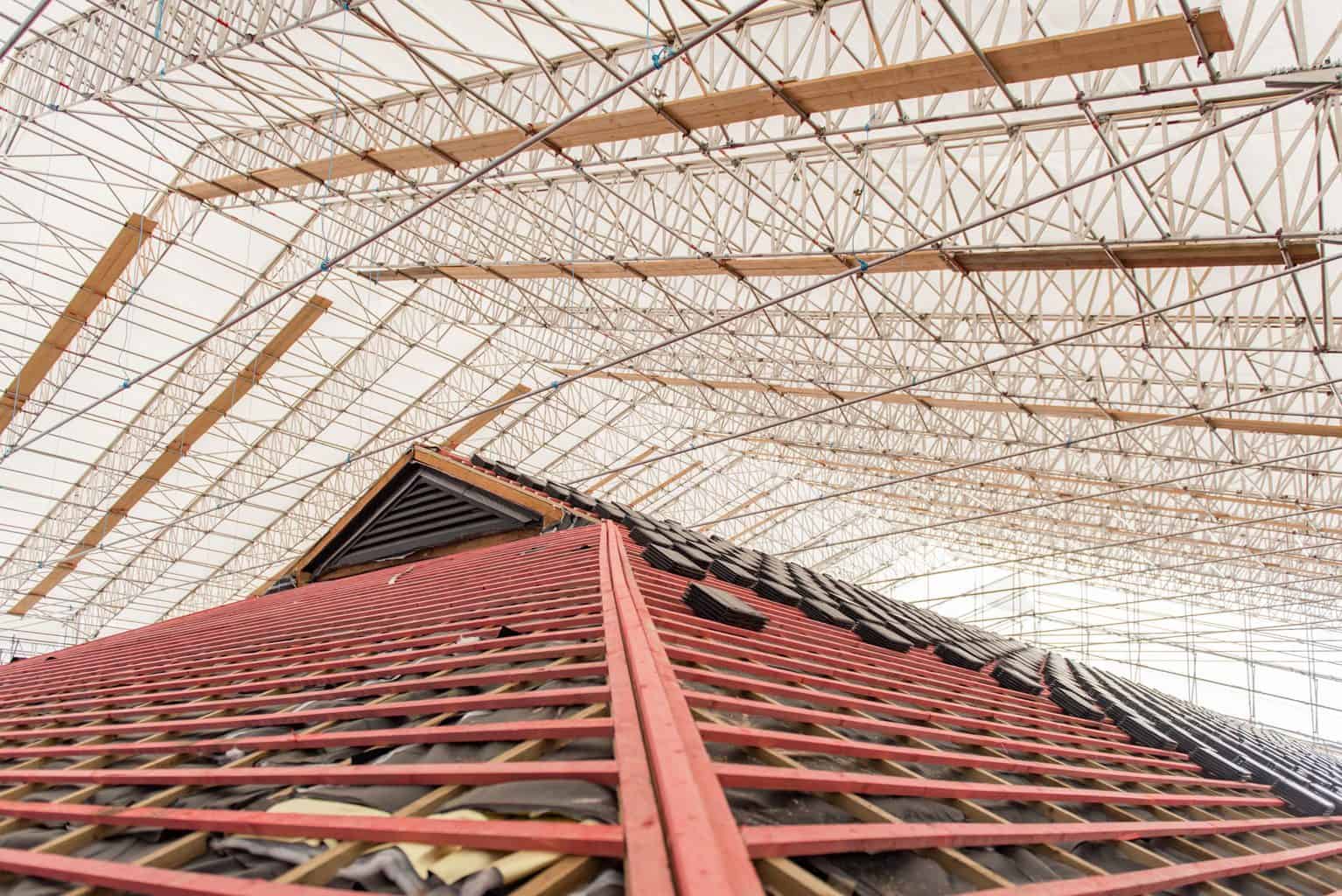 the UK's largest bespoke temporary roof 