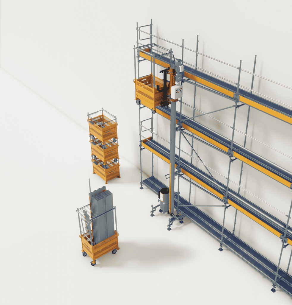 The Alimak STS 300 is designed to fit the PERI UP scaffold perfectly