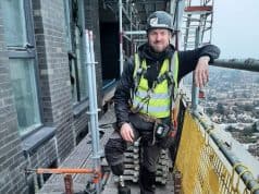 Gordon Vandrill has overcome a major car crash and the loss of a leg in a long journey taking him back to work as a scaffolder on some major projects.