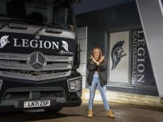 Victoria Boyle is doing her bit for gender equality after taking on the responsibility for running Legion Scaffolding’s Mercedes-Benz trucks.