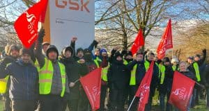 Starting today, Scaffolders and other trades at the GSK plant in Irvine employed by contractor Kaefer Limited will go on strike for a week in a dispute over bonus payments. 
