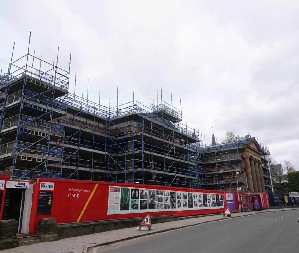 Paisley Museum, a cherished cultural landmark, is undergoing a major renovation, with JR Scaffold Services playing a pivotal role in supporting the building's transformation.