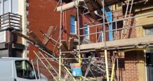 A scaffold collapse in the Lytham Road area of Blackpool on Monday, 3rd April, has left two workers with serious injuries. 