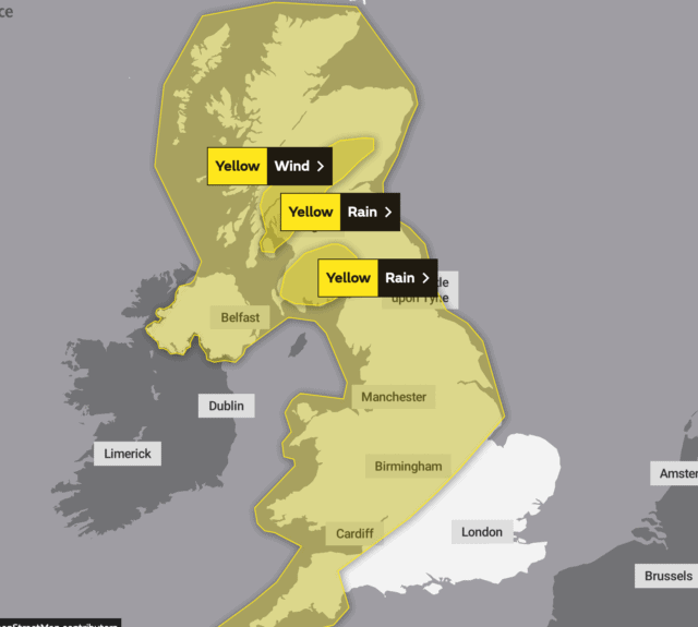 Large parts of the UK are bracing for Storm Agnes, which is set to bring potentially damaging winds of up to 80mph. 