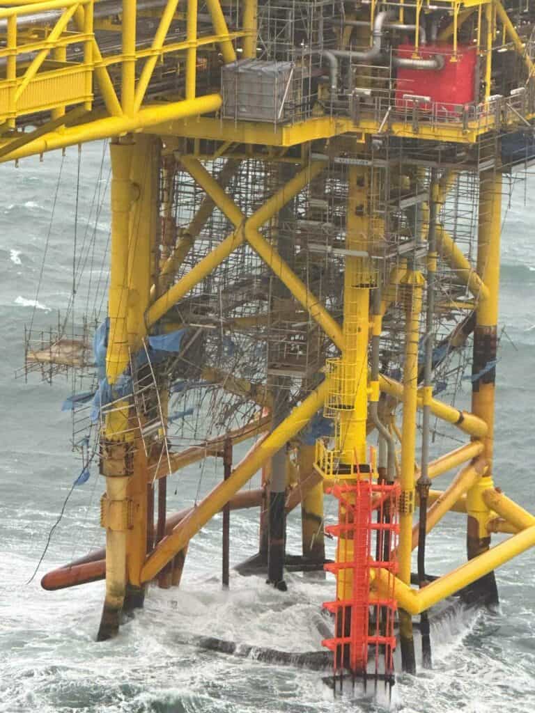 Storm Babet Inflicts Damage on Tyra East Offshore Rig's Scaffolding | SM