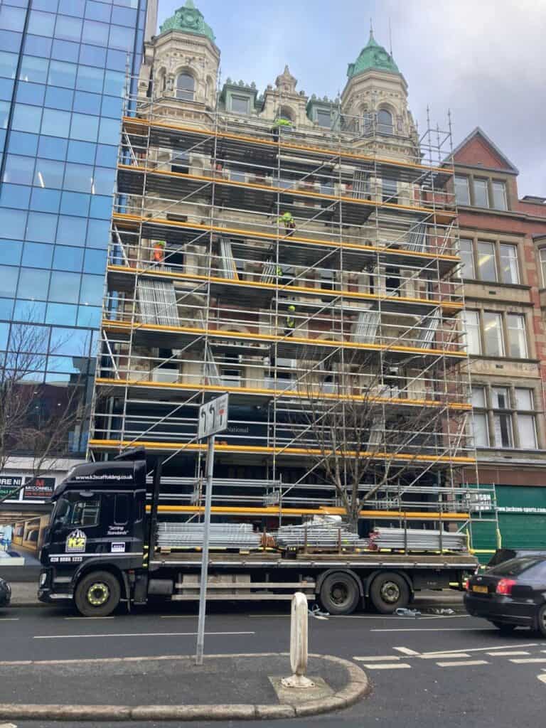 PERI and K2 Scaffolding Safeguard Belfast’s Historic National Bank