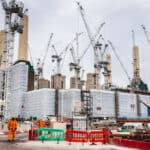Apartments under construction at Battersea power station, London, UK