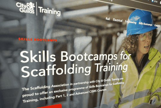 The Scaffolding Association has announced a landmark partnership with City & Guilds Training to deliver exclusive Skills Bootcamps for scaffolding training.