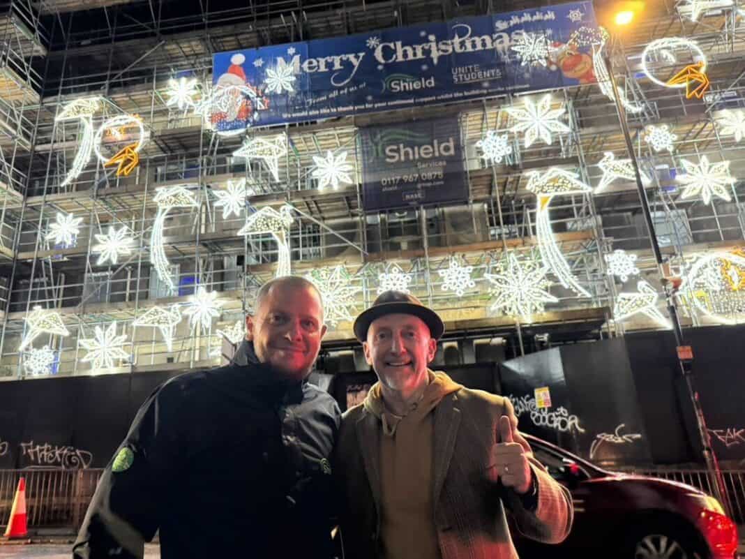 A dazzling Christmas light display at the Bristol Royal Infirmary (BRI) has brought festive cheer to central Bristol, raising vital funds for The Grand Appeal on behalf of Bristol Children’s Hospital.