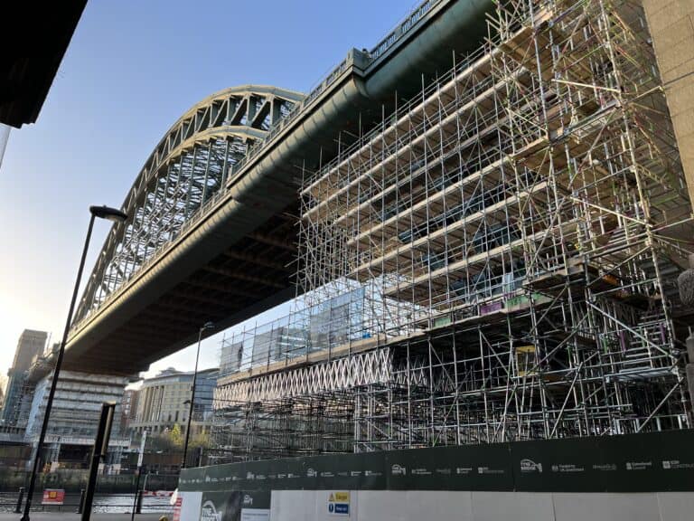 Tyne Bridge Restoration Enters Next Phase with Scaffolding Across River