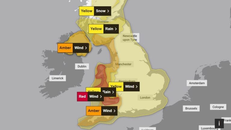 UK Braced for Storm Darragh as 90mph Winds Trigger Red Warning