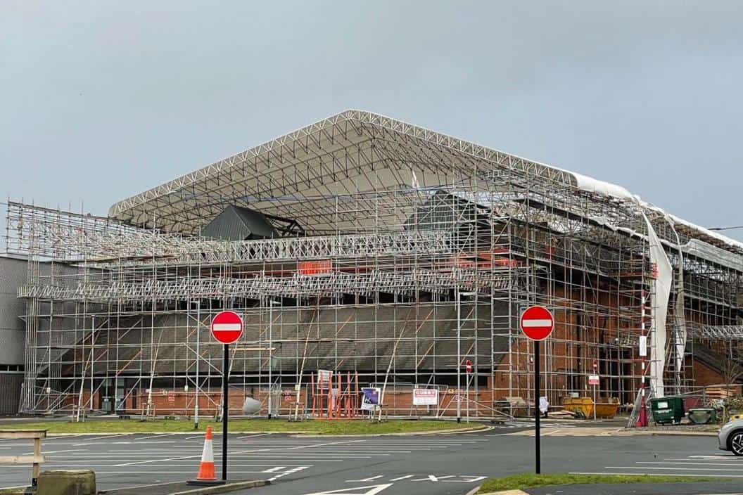 An investigation is underway after a temporary roof spanning 42 metres over The Sands Centre in Carlisle was torn apart by Storm Éowyn's hurricane-force winds.