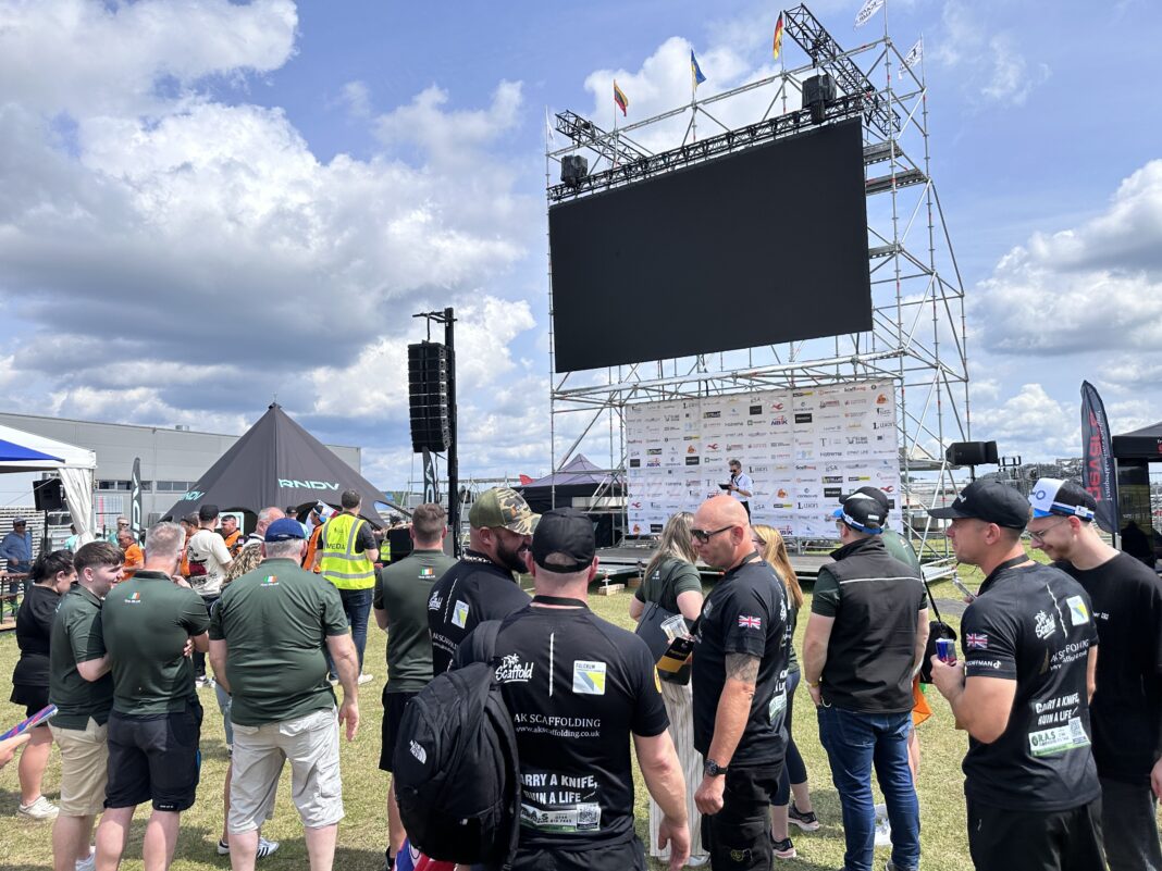The international scaffolding competition ScaffChamp 2025 has officially begun, with participants from 20 countries arriving in Vilnius for the start of the two-day event.