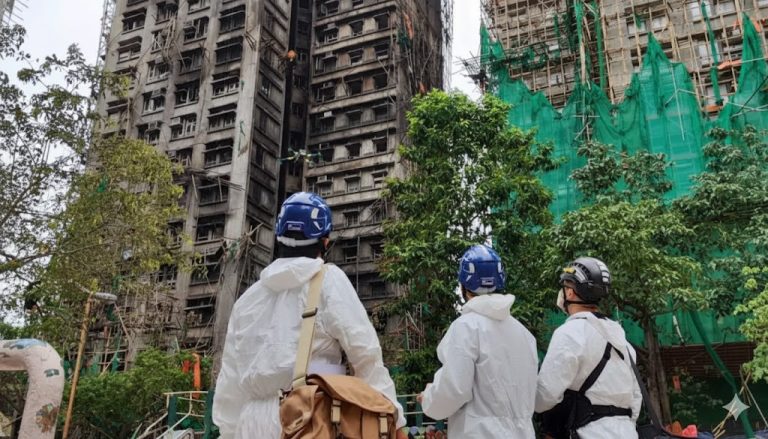 Hong Kong contractors ‘hid unsafe scaffolding netting’ as tower fire toll rises to 151