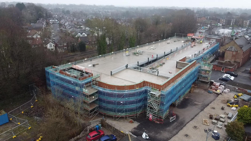 Rose System Scaffolding used Layher Allround system scaffolding to deliver a 150m façade scaffold for the Prestwich Travel Hub in Greater Manchester, part of a £100m regeneration scheme.
