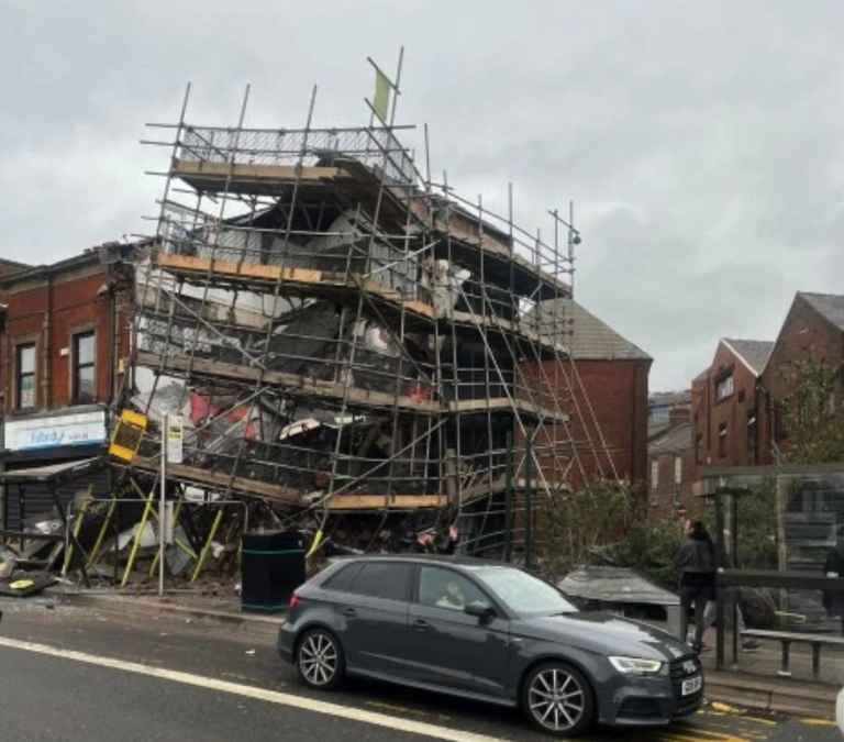 Two taken to hospital after building collapse in Oldham