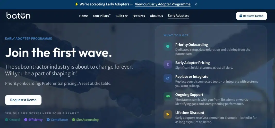 Baton opens early adopter programme for scaffolding contractors