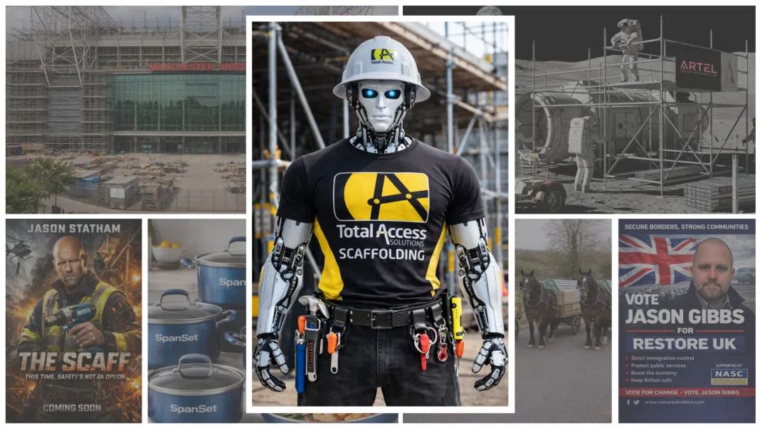 Scaffolding firms mark April Fools’ Day with humorous posts, from football stadium “demolitions” to AI scaffbots and mock legislation.